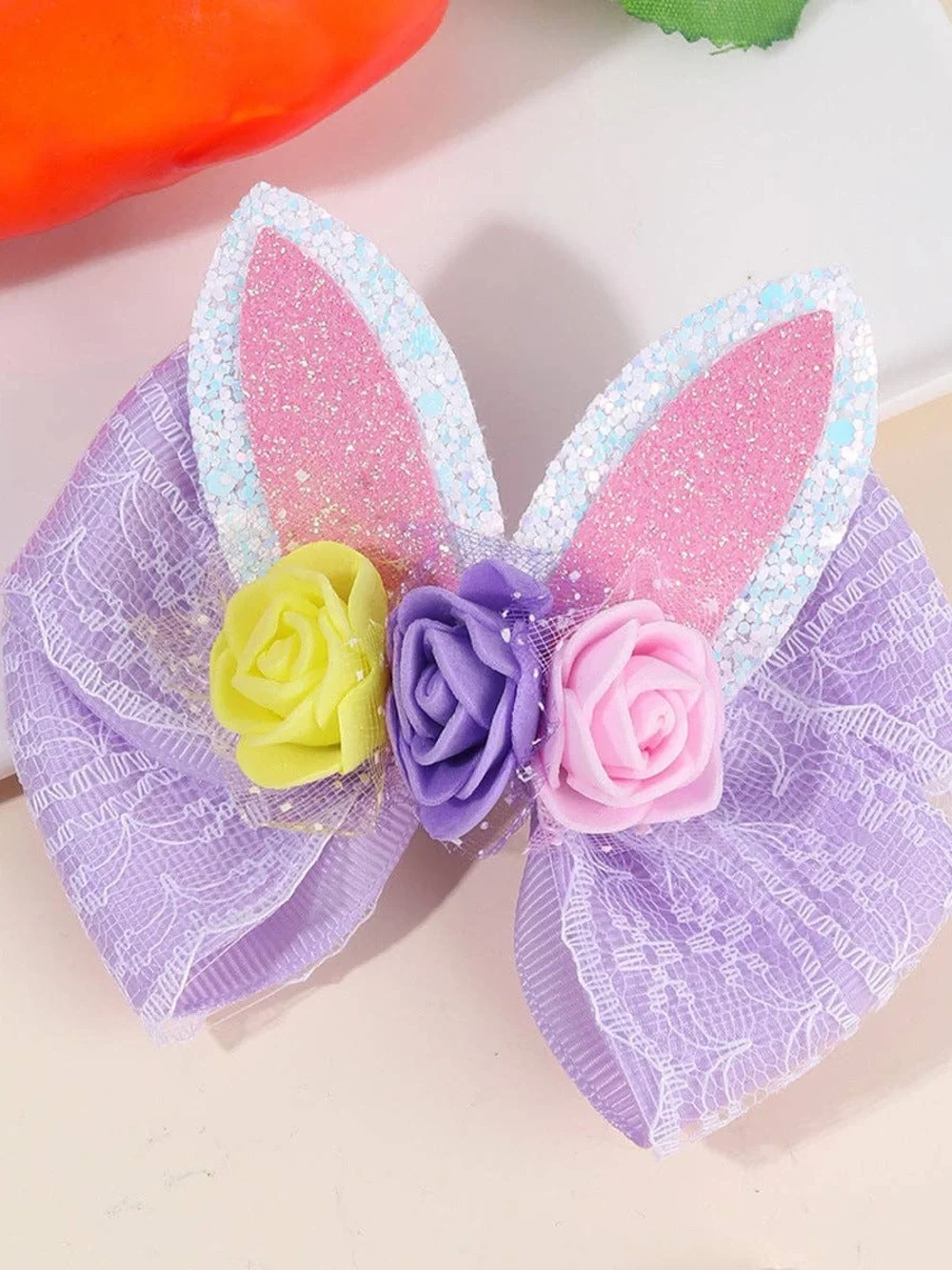 Pastel Bunny Ear Flower Hair Bows by Cheeky Plum
